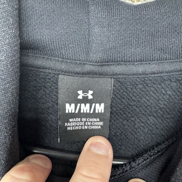 Under Armour Icon Heavyweight Fleece Wash Oversized Hoodie Mens Medium Black New - Picture 7 of 14